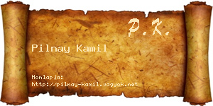 Pilnay Kamil névjegykártya